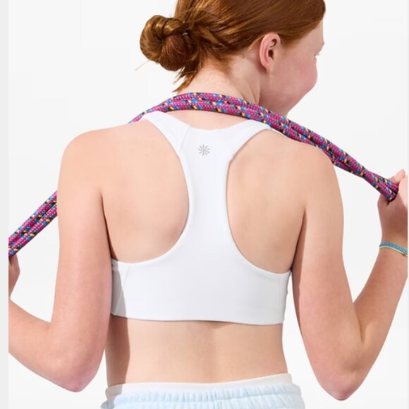 Athleta Girl Cloud Racerback Sports Bra White Medium 8-10 - Picture 1 of 8